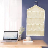 4 Pack Pink Hanging Closet Organizer, Portable 16 Pockets Behind the Door Storage Bag for Underwear, Socks & Small Accessories
