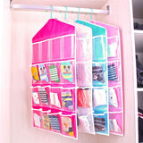 4 Pack Green Hanging Closet Organizer, Portable 16 Pockets Behind the Door Storage Bag for Underwear, Socks & Small Accessories