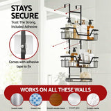 3-Tier Extra Large Over the Door Shower Caddy - Hanging Bathroom Organizer Shelf with Storage Hooks and Stabilizing Adhesive Pads
