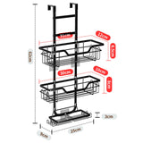 3-Tier Extra Large Over the Door Shower Caddy - Hanging Bathroom Organizer Shelf with Storage Hooks and Stabilizing Adhesive Pads