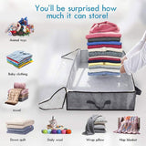 2 Pack Folding Non-Woven Underbed Storage Containers with Clear Top Zipper Lid & 4 Reinforced Handles (Dark Grey 40 x 20 x 6")