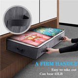2 Pack Folding Non-Woven Underbed Storage Containers with Clear Top Zipper Lid & 4 Reinforced Handles (Black 40 x 20 x 6")