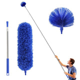 Blue 2.5M Extendable High Ceiling Cleaning Kit with Removable Cobweb Duster & Microfiber Brush - 3 Piece Versatile Set, Electrostatic Dust Attraction In Australia - Darrahopens
