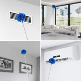 Blue 2.5M Extendable High Ceiling Cleaning Kit with Removable Cobweb Duster & Microfiber Brush - 3 Piece Versatile Set, Electrostatic Dust Attraction