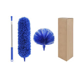 Blue 2.5M Extendable High Ceiling Cleaning Kit with Removable Cobweb Duster & Microfiber Brush - 3 Piece Versatile Set, Electrostatic Dust Attraction