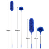 Grey 2.5M Extendable High Ceiling Cleaning Kit with Removable Cobweb Duster & Microfiber Brush - 3 Piece Versatile Set, Electrostatic Dust Attraction