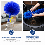 Grey and White 2.5M Extendable High Ceiling Cleaning Kit with Removable Cobweb Duster & Microfiber Brush - 3 Piece Versatile Set, Electrostatic Dust Attraction