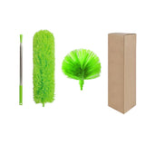 Green 2.5M Extendable High Ceiling Cleaning Kit with Removable Cobweb Duster & Microfiber Brush - 3 Piece Versatile Set, Electrostatic Dust Attraction