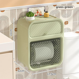 Grass Green Wall Mounted Toilet Paper Holder & Bathroom Storage Organizer - Waterproof Double Layer Wall Shelf with Detachable Roll Spindle for Hollow and Solid Paper