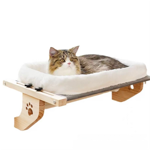 24.4 x 15" Cat Window Perch Hammock with Removable Washable Bolster Bed - Widely Adjustable Frame to Fit Various Window