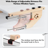 24.4 x 15" Cat Window Perch Hammock with Removable Washable Bolster Bed - Widely Adjustable Frame to Fit Various Window