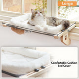 24.4 x 15" Cat Window Perch Hammock with Removable Washable Bolster Bed - Widely Adjustable Frame to Fit Various Window