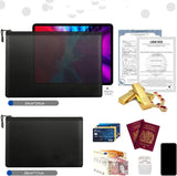 2-Piece Fireproof Document Zipper Bag Set (28x17cm + 34x24 cm) - Waterproof & Heat Resistant Silicone Fiberglass Storage Pouch and Money Bag for Passport Card and Valuables