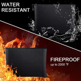 2-Piece Fireproof Document Zipper Bag Set (28x17cm + 34x24 cm) - Waterproof & Heat Resistant Silicone Fiberglass Storage Pouch and Money Bag for Passport Card and Valuables