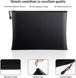 2-Piece Fireproof Document Zipper Bag Set (28x17cm + 34x24 cm) - Waterproof & Heat Resistant Silicone Fiberglass Storage Pouch and Money Bag for Passport Card and Valuables