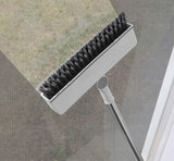 3-in-1 Window Fly Screen Cleaner Brush & Glass Squeegee with 124CM Extendable Stainless Steel Handle, One Flush to Clean