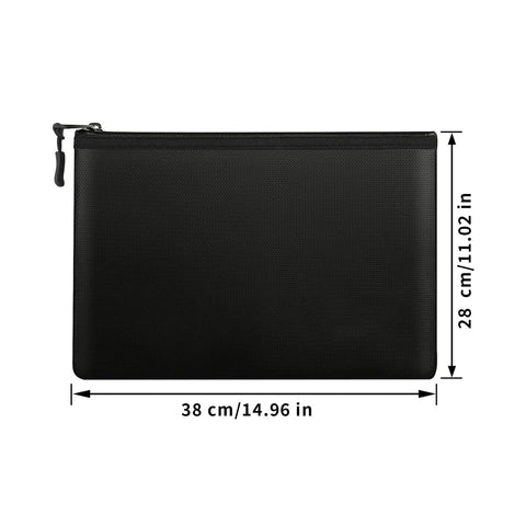 Fireproof Document Zipper Bag (28 x 38CM) - Waterproof & Heat Resistant Silicone Fiberglass Storage Pouch and Money Bag for Passport Card and Valuables