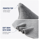 2PCS Black Women's Breathable Cotton Yarn Halloween Witch Hat - Foldable Moldable Wide Brim Sun Hat for Witch Cosplay & Summer Wear