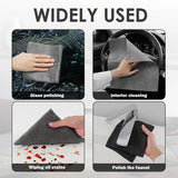10 Counts Dark Grey Magic Cleaning Cloths (30 x 30CM) - Reuseable Thickened Microfiber Polishing Rags, Streak-Free & Lint-Free for Windows Glass Car, Dorm and Home essentials