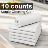 10 Counts White Magic Cleaning Cloths (30 x 30CM) - Reuseable Thickened Microfiber Polishing Rags, Streak-Free & Lint-Free for Windows Glass Car, Dorm and Home essentials