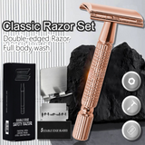 Rose Gold Classic Double Edge Safety Razor Set - Vintage Metal Manual Shaving Razor with Stainless Steel Holder & 5 Replacement Blades In Australia - Darrahopens
