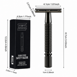 Rose Gold Classic Double Edge Safety Razor Set - Vintage Metal Manual Shaving Razor with Stainless Steel Holder & 5 Replacement Blades