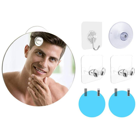 Fog Free Shower Shaving Mirror Set with Suction Cup & Razor Holder - Unbreakable Portable Traveling Round Mirror and Round Anti-Fog Films In Australia - Darrahopens