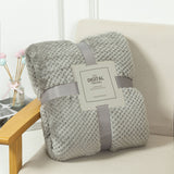 200 x 360cm Grey Pineapple Grid Plush Sofa Blanket for 4 Seater - Soft Thick Flannel Jacquard Throw, Fade Resistent & Machine Washable, Lightweight Travel and Spring Summer Bedding