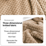 200 x 360cm Khaki Pineapple Grid Plush Sofa Blanket for 4 Seater - Soft Thick Flannel Jacquard Throw, Fade Resistent & Machine Washable, Lightweight Travel and Spring Summer Bedding In Australia - Darrahopens