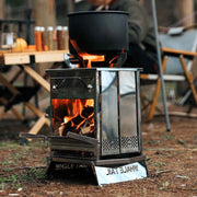 Folding Stainless Steel Camping Firewood Stove with Top Grill Grate, Portable Versatile Outdoor Camp Fire Pit, Quick Setup & Takedown for Camping Hiking Picnic Cooking BBQ, XL Size 35 x 20 x 20cm In Australia - Darrahopens