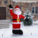 2.4M Inflatable Waving Santa Christmas Decoration - Large Outdoor Yard Display with Blower, Ground Stakes, Ropes and SAA Plug for Festive Garden Decor