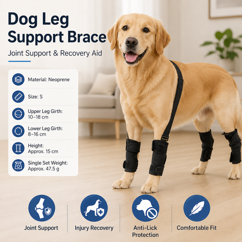 S Size Adjustable Dog Knee Brace set - Include front and hind legs Soft Neoprene Leg Support Sleeve with Elastic Straps, Anti-Lick Recovery Aid for Pets In Australia - Darrahopens