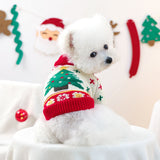 Red and Green  L Size Christmas tree pattern Christmas Pet Knitted Dress - Acrylic Dog and Cat Jumper, Lightweight Festive Winter Outfit for Pets, Holiday Photos and Celebrations