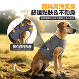 Blue M Size Dog Anxiety Relief Set - Breathable Mesh Calming Vest and Noise Reducing Earmuffs for Dogs, Thunderstorm and Fireworks Stress Support