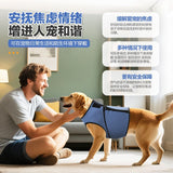 Blue M Size Dog Anxiety Relief Set - Breathable Mesh Calming Vest and Noise Reducing Earmuffs for Dogs, Thunderstorm and Fireworks Stress Support