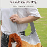Lion Style Canvas Pet Carrier Green Bag（small size 35*12*24cm） - Adjustable Head Opening, Breathable Mesh, 8cm Wide Shoulder Strap, PE Support Base, Portable Crossbody Sling for Cats and Small Dogs, Travel Friendly Design