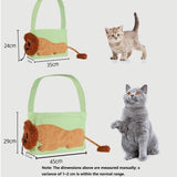 Lion Style Canvas Pet Carrier Blue Bag（small size 35*12*24cm） - Adjustable Head Opening, Breathable Mesh, 8cm Wide Shoulder Strap, PE Support Base, Portable Crossbody Sling for Cats and Small Dogs, Travel Friendly Design
