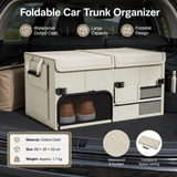 White Car Boot Organiser - Foldable Waterproof Large Capacity Trunk Storage Box, Space Saving Vehicle Cargo Storage for Groceries, Tools and Travel Essentials In Australia - Darrahopens