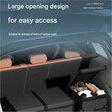 White Car Boot Organiser - Foldable Waterproof Large Capacity Trunk Storage Box, Space Saving Vehicle Cargo Storage for Groceries, Tools and Travel Essentials