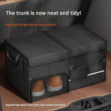 Black Car Boot Organiser - Foldable Waterproof Large Capacity Trunk Storage Box, Space Saving Vehicle Cargo Storage for Groceries, Tools and Travel Essentials