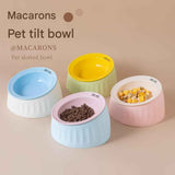 Pet Feeding Set - 15 Degree Tilted Ceramic Blue Bowl and Blue Non-Slip PVC Mat, Detachable Design, Easy Clean Cat Dog Food Water Dish In Australia - Darrahopens
