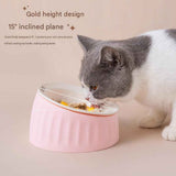 Pet Feeding Set - 15 Degree Tilted Ceramic Blue Bowl and Blue Non-Slip PVC Mat, Detachable Design, Easy Clean Cat Dog Food Water Dish In Australia - Darrahopens