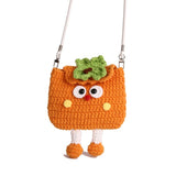 Persimmons Knitted Crossbody Bag - Handmade Crochet Mini Purse with Adjustable Strap, Cute Cartoon Fruit Design, Lightweight 110g, Phone and Essentials Organizer for Women and Girls In Australia - Darrahopens