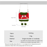 Peaches Knitted Crossbody Bag - Handmade Crochet Mini Purse with Adjustable Strap, Cute Cartoon Fruit Design, Lightweight 110g, Phone and Essentials Organizer for Women and Girls