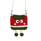 Watermelon Knitted Crossbody Bag - Handmade Crochet Mini Purse with Adjustable Strap, Cute Cartoon Fruit Design, Lightweight 110g, Phone and Essentials Organizer for Women and Girls In Australia - Darrahopens
