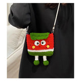 Watermelon Knitted Crossbody Bag - Handmade Crochet Mini Purse with Adjustable Strap, Cute Cartoon Fruit Design, Lightweight 110g, Phone and Essentials Organizer for Women and Girls In Australia - Darrahopens