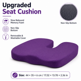 Purple Memory Foam Seat Cushion - 44 x 35 x 6 cm Polyester Chair Pad, Anti-slip bottom,Thickened Breathable Comfort for Office Chairs, Student Desks and Everyday Seating In Australia - Darrahopens