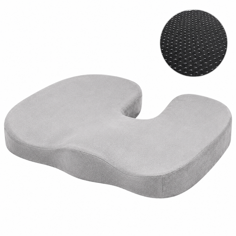 Grey Memory Foam Seat Cushion - 44 x 35 x 6 cm Polyester Chair Pad, Anti-slip bottom,Thickened Breathable Comfort for Office Chairs, Student Desks and Everyday Seating