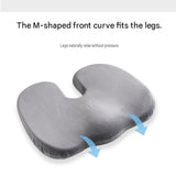 Grey Memory Foam Seat Cushion - 44 x 35 x 6 cm Polyester Chair Pad, Anti-slip bottom,Thickened Breathable Comfort for Office Chairs, Student Desks and Everyday Seating
