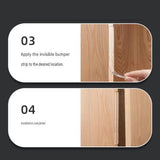 Transparent Anti-Collision Strip Set - Self-Adhesive Silicone Bumper for Doors, Cabinets & Fridge, Invisible Shock Absorbing Wall Protector with 3 Sizes